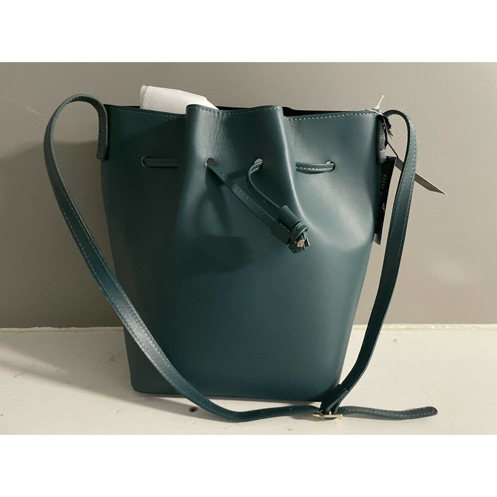 NWT Valentina Fiore Italian Handmade green leather tote bag stl 3159